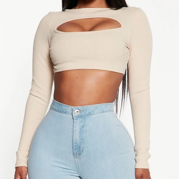 Fashion Nova Cream Snatched Top And Skirt Set - Picture 3 of 5